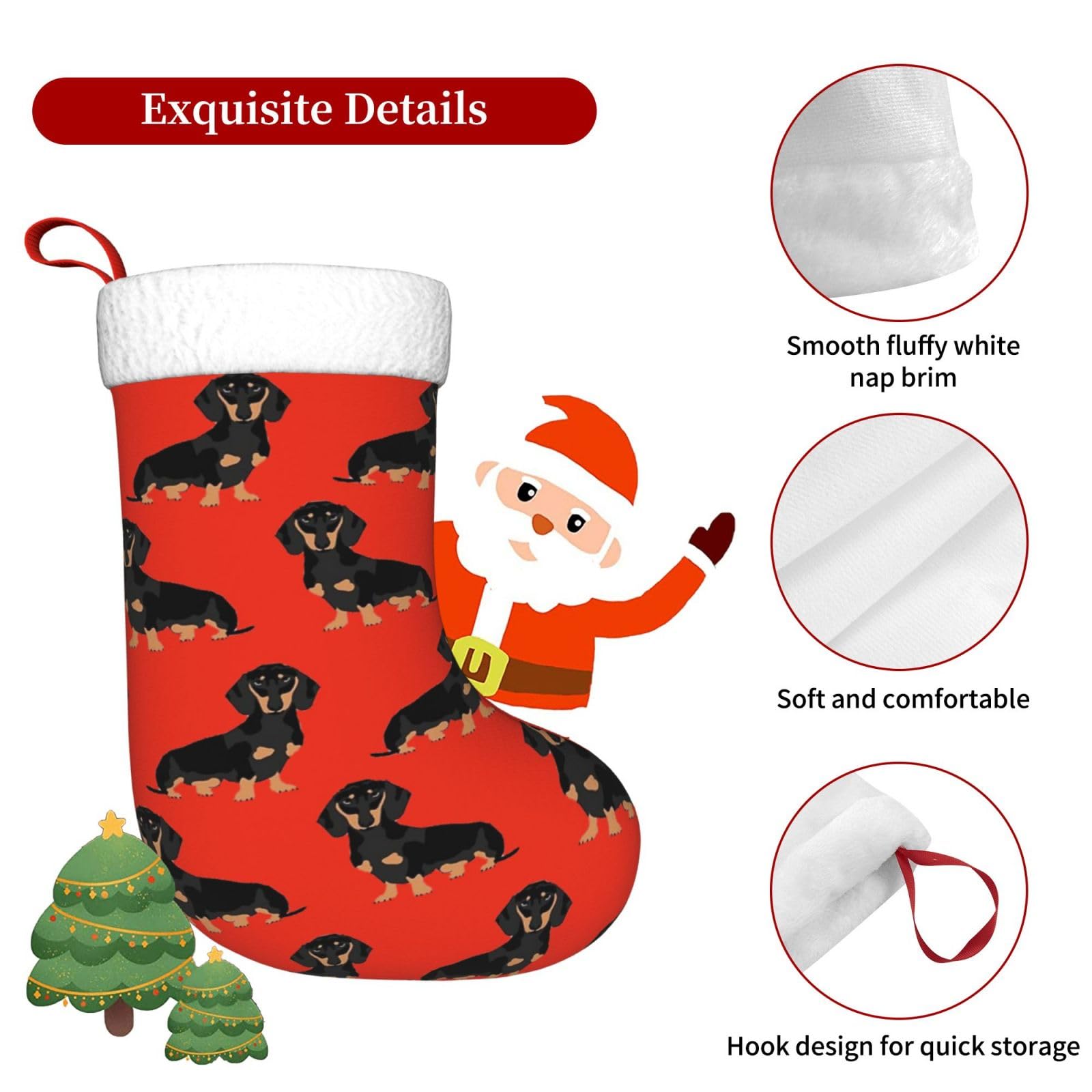 Chaussette De Noël Pour Animal De Compagnie - Motif Patte De Teckel Duggee - 43 Cm - Décoration Festive Et Cadeau - 10