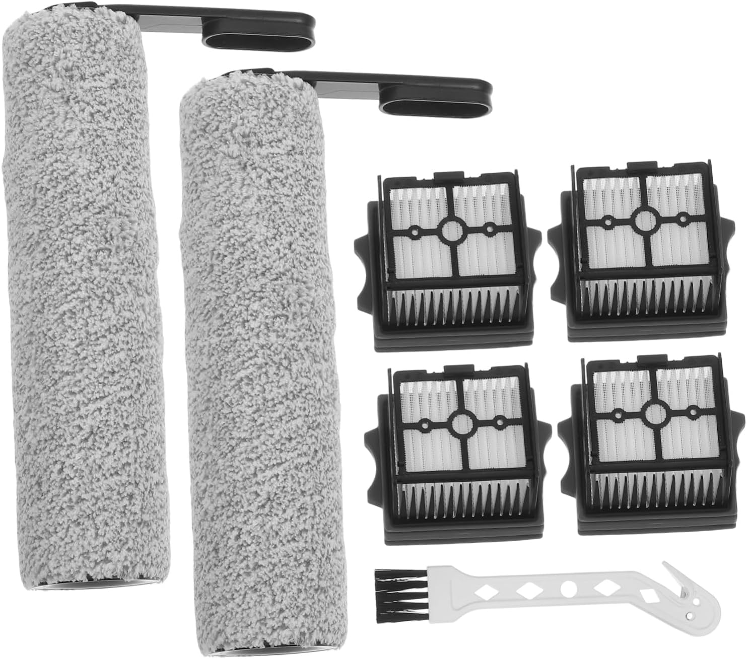 1set Floor Scrubber Brush Replacement Kit Slim Rollers Filters and Brush for Compatibility Performance and Odor Removal