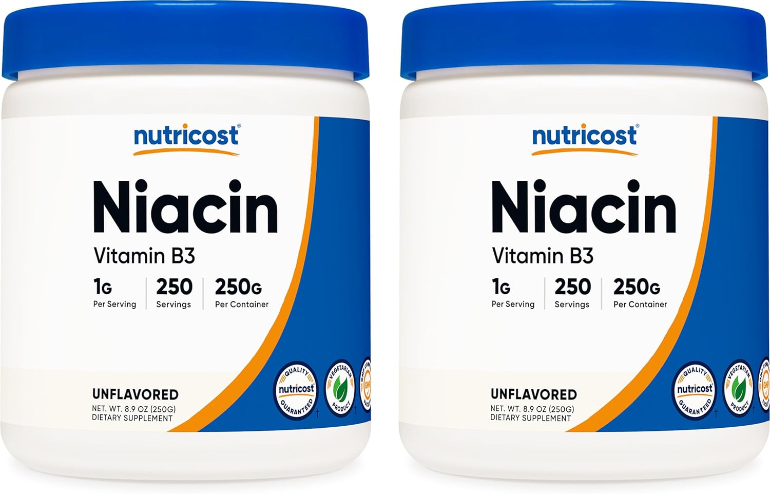 Nutricost Niacin Vitamin B3 Powder 250G (3 Pack) - 750 Grams - 1G Per Serv - Niacin Powder