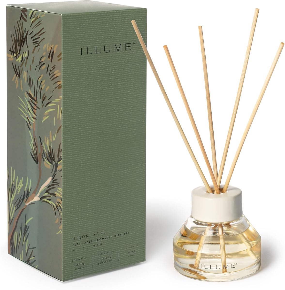 Illume Beautifully Done Essentials Hinoki Sage Aromatic Diffuser