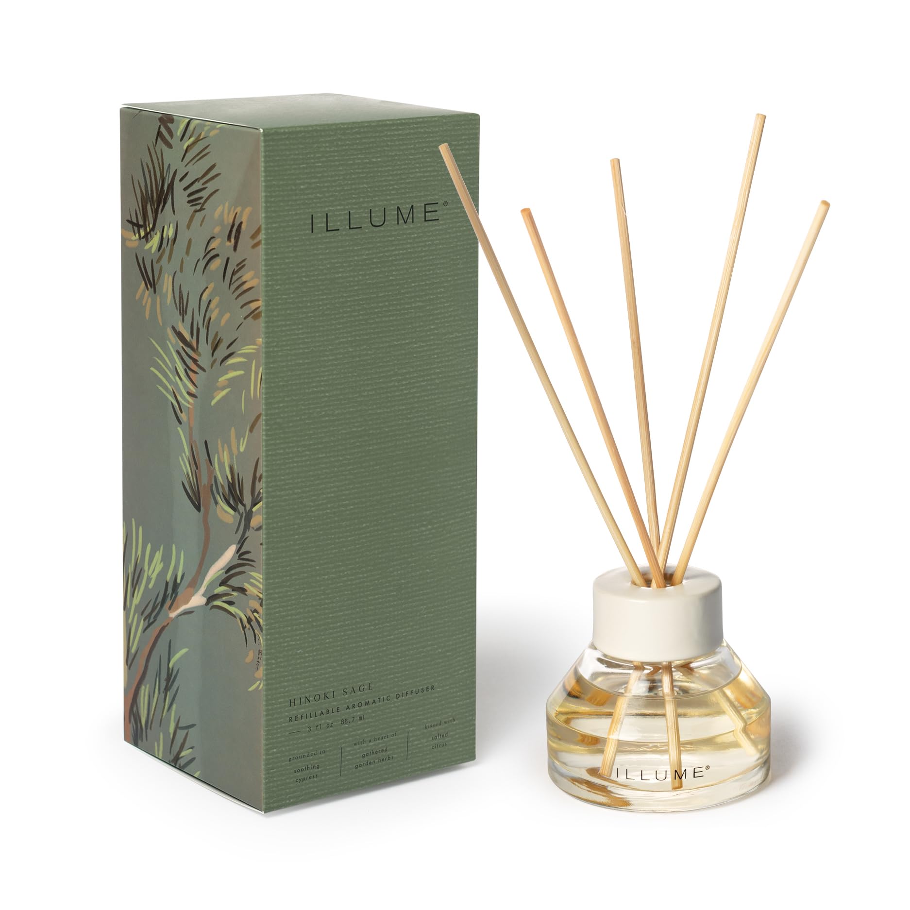 Illume Beautifully Done Essentials Hinoki Sage Aromatic Diffuser