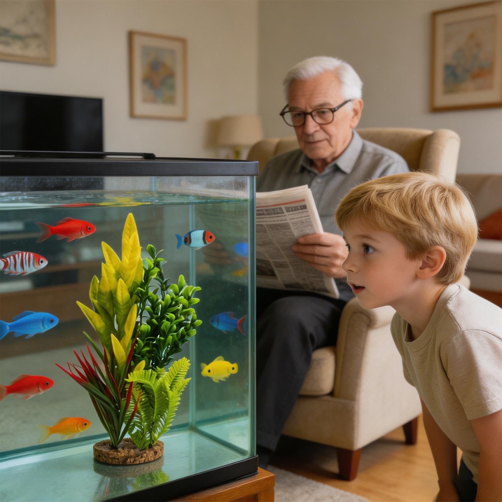 Plantas Artificiales de Acuario Decoración De Tanque De Camarones | De Plantas Para Pecera para Criadores, Aficionados, Principiantes, Hogar, Oficina, Restaurante, Hotel, Sala de Reuniones