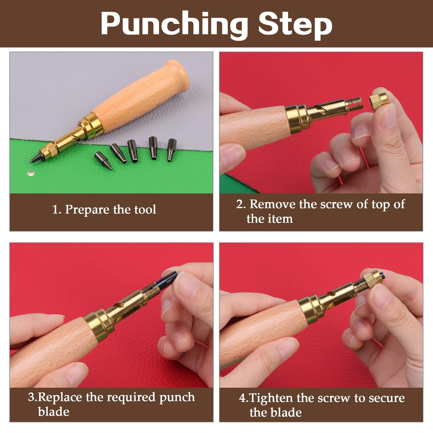 Screw Punch Tool, Leather Screw Hole Punch Precision Book Drill Craft