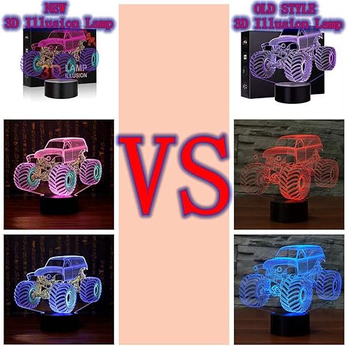 Miniatura 4 de Luz de noche para niños luz de noche para niños lámpara 3D Monster Truck Juguetes luz nocturna Smart Touch 4 Color LED niños decoración lámparas