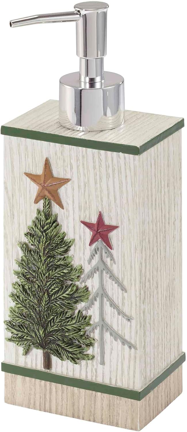 Avanti Linens - Lotion Pump/Soap Dispenser, Decorative Countertop Accessories, Holiday Home Decor (Trees Collection)