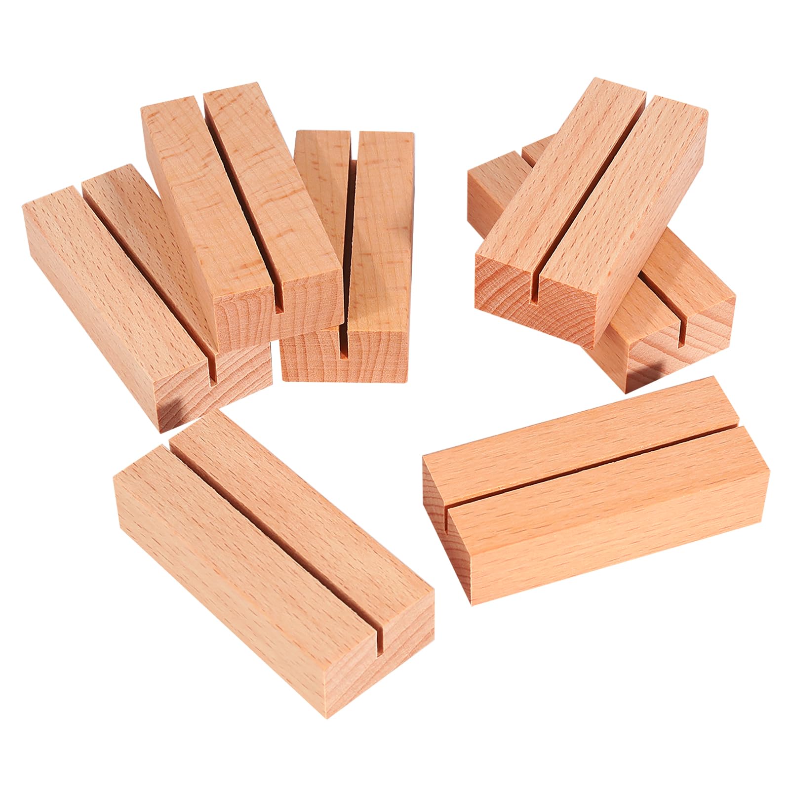 Srvnpioy Wooden Place Card Holders 20 Pcs, 7x3x1.8 cm cm Table Number Holders for Wedding Table Name Number, Pictures, Memos, Notes, Photos (Slot Width:2mm, Dark)