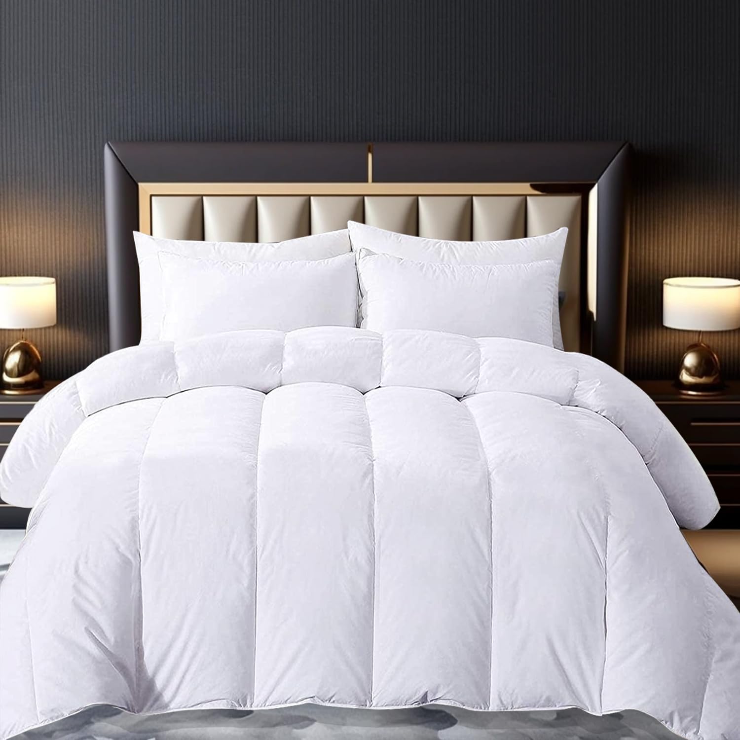 RATAZ Single, Double & King Size Duvet, Supper Soft Anti Allergy Microfiber Lightweight Hotel Quilt All Season & All Tog Duvets (13.5 Tog, King)