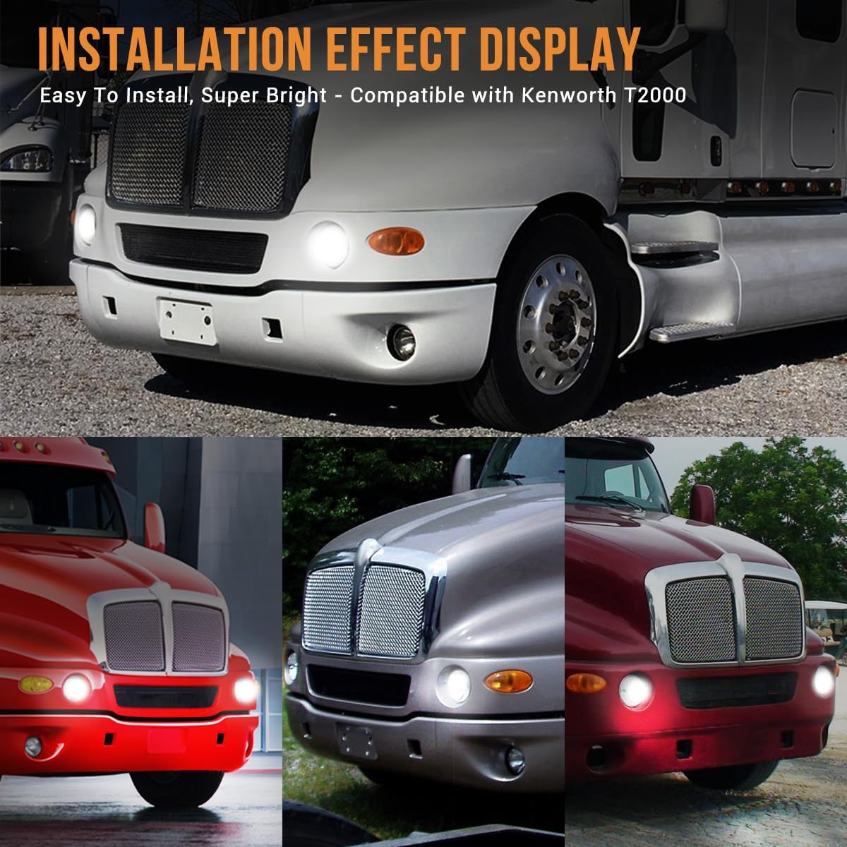 Headlights for Kenworth T2000 1997-2011 Headlight Assembly Replacement Kenworth T2000 Front Headlamp Driver & Passenger Side