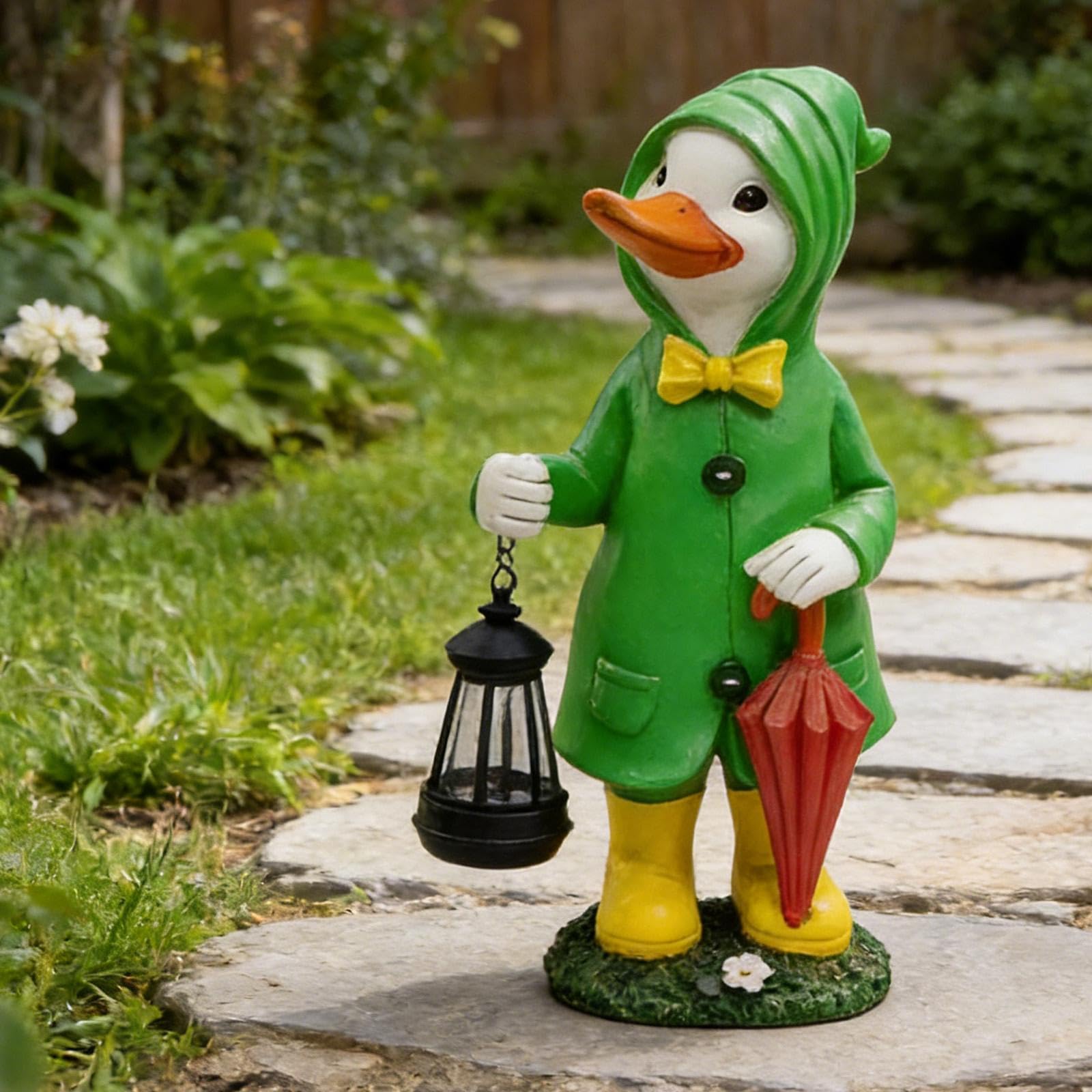 Statua Solare da Giardino a Forma di Anatra, Decorazione per Esterni, in Resina, Regalo Creativo per Il Cortile, Artigianato, Cortile, Impermeabile,
