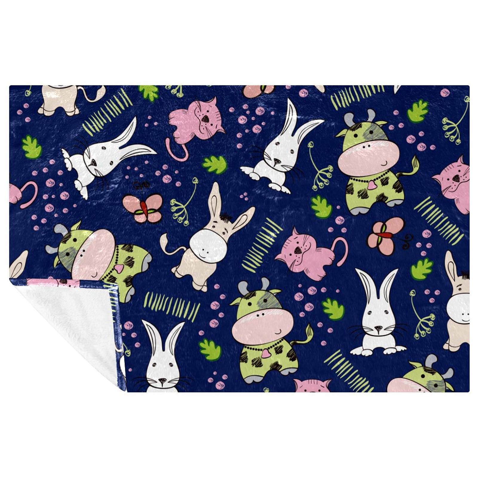 Couverture douce cheval pour lit, plaid haut de gamme chaud 150x100 cm imprimé animal