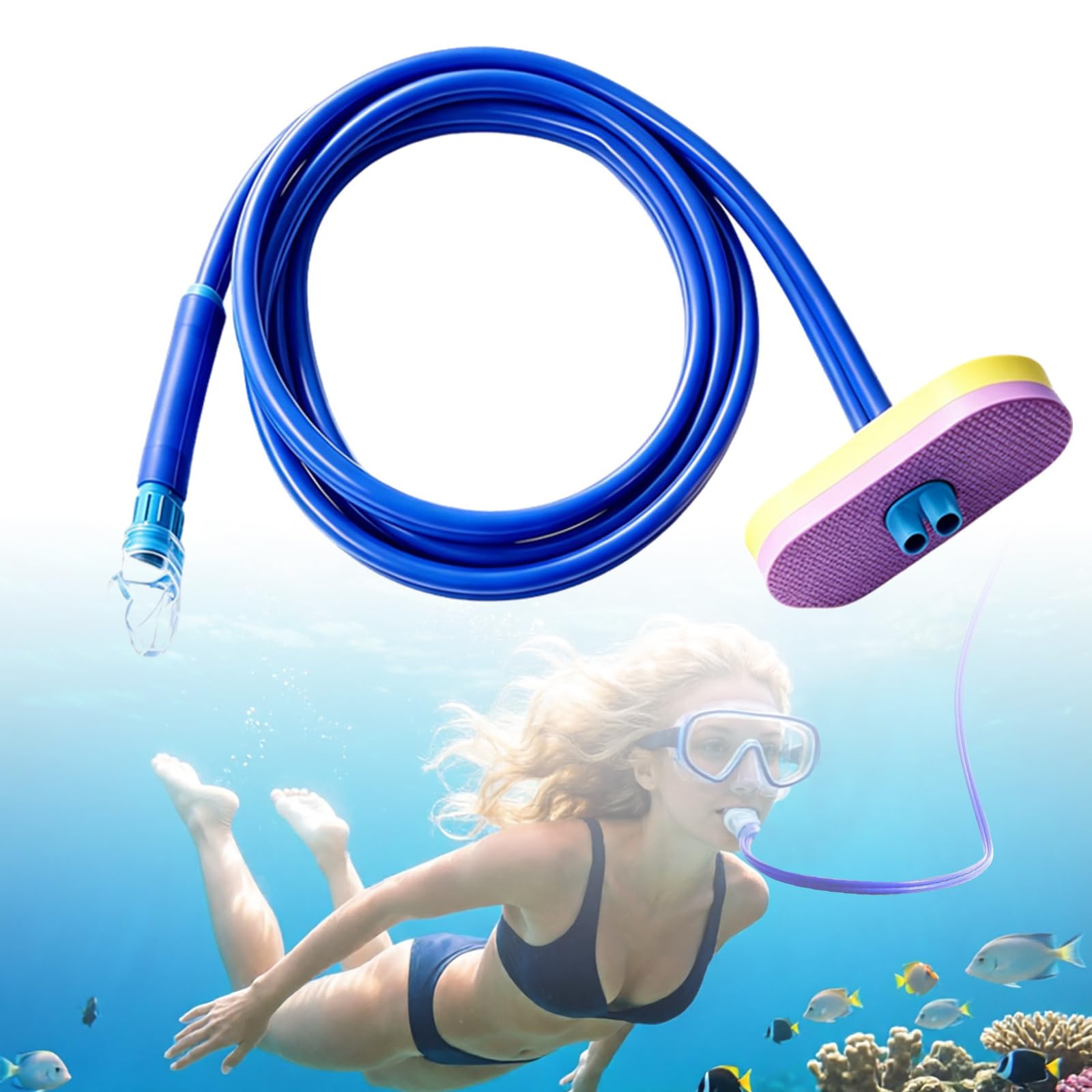 Tuba à séchage complet pour homme et femme adulte avec valve flottante et embout buccal en silicone, pour plongée en surface, camping, entraînement en ruisseau