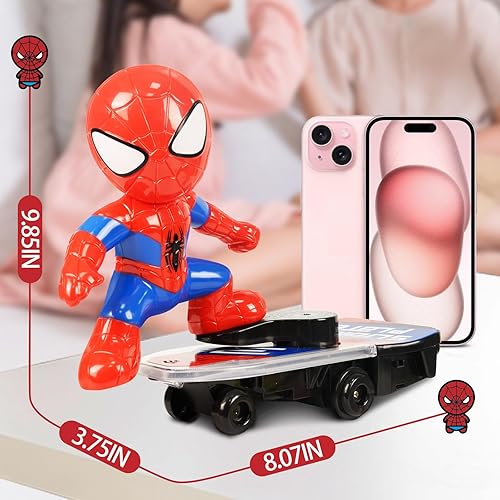 Miniatura 6 de DUEMZETO Scooter eléctrico seguro de 360 con música, luces LED y evitar obstáculos, juguete de bicicleta de equilibrio de dibujos animados, patineta