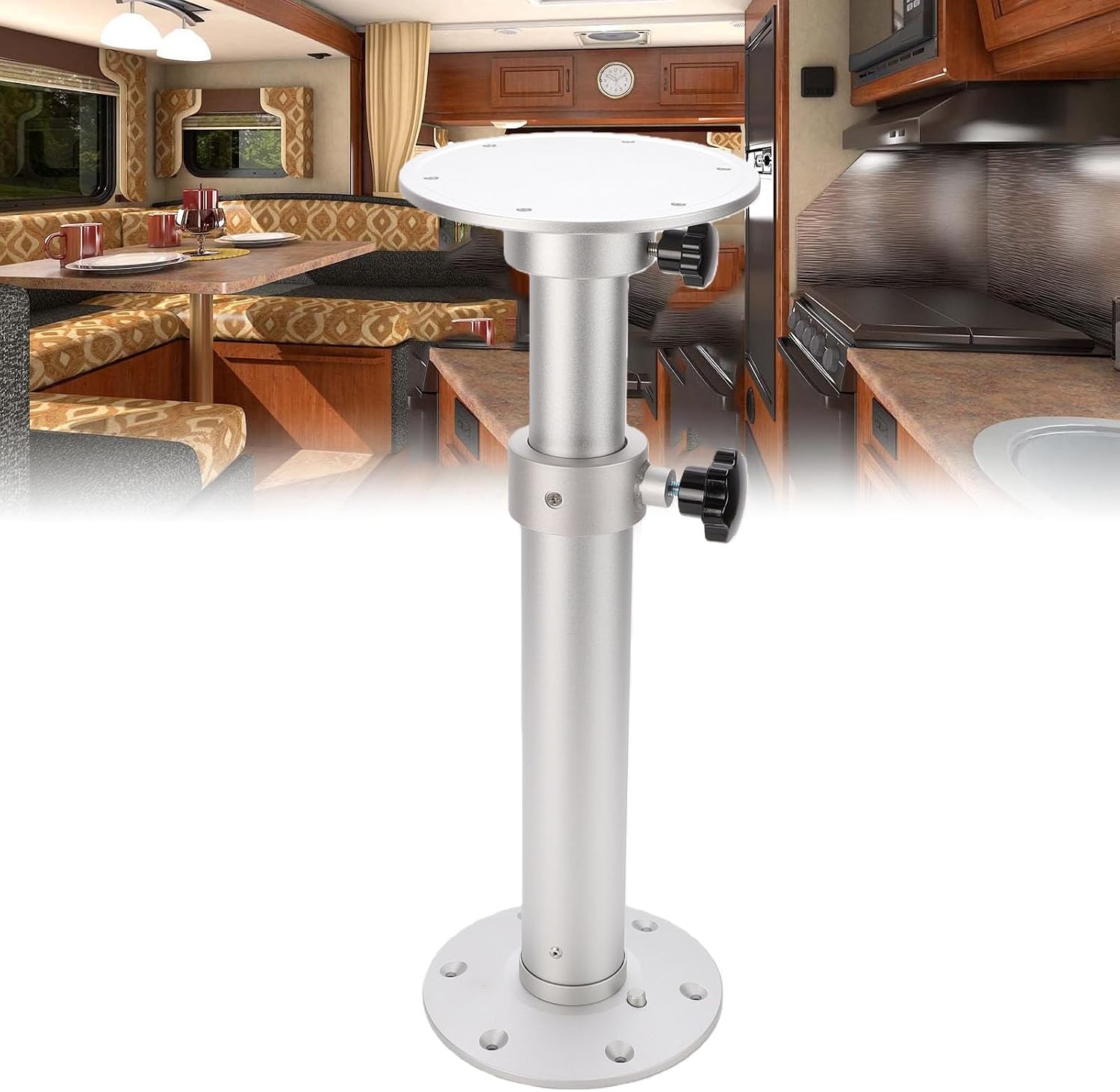 Aramox Adjustable Boat Table Pedestal, RV Table Leg Base Kit with Detachable Design for Yacht Motorhome Camping