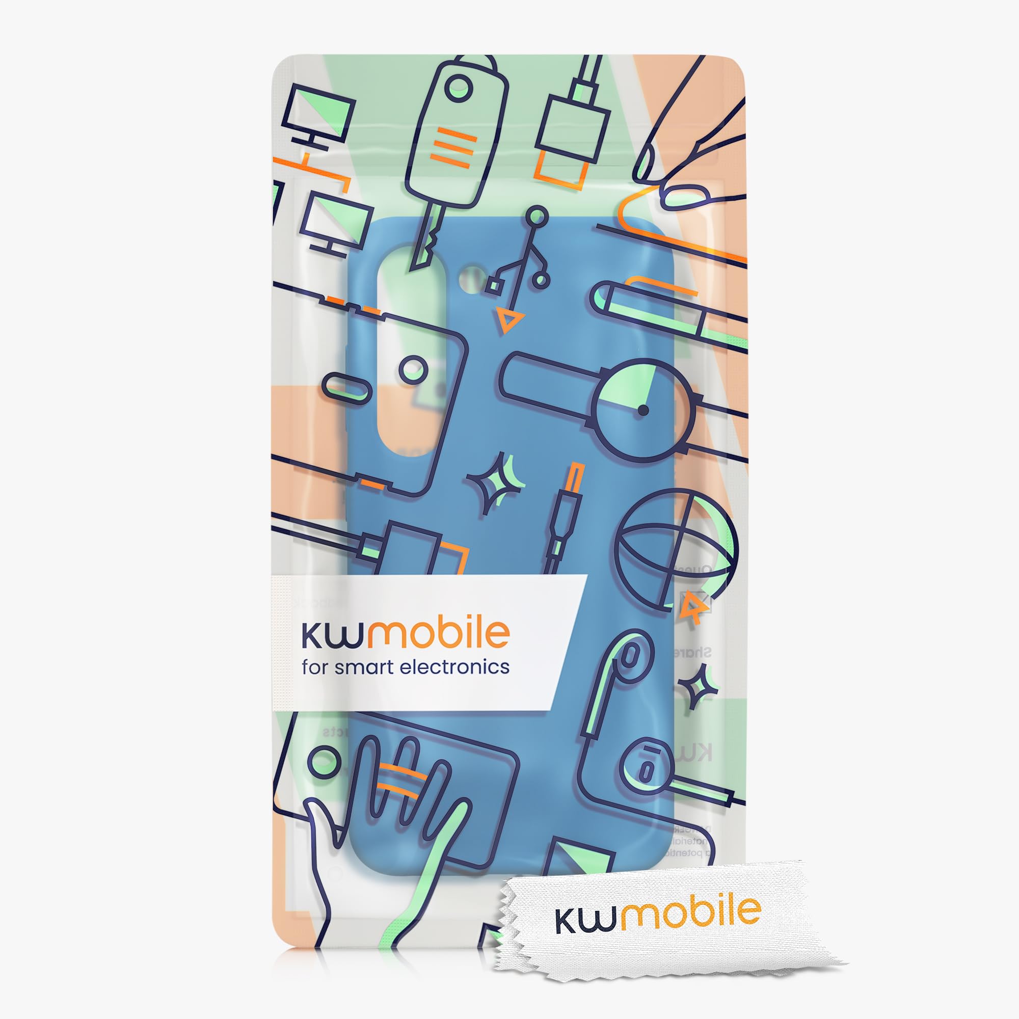 kwmobile Case for Samsung Galaxy S23 Case - Soft Cover - Shockproof Silicone - Wireless Charging Blue Reef — view 7