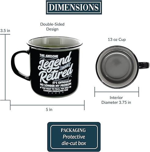 Miniatura 3 de Pavilion Gift Company - Awesome Legend Has Retired - Taza de cerámica de 13 onzas, taza de café de doble cara, taza de jubilación, los mejores