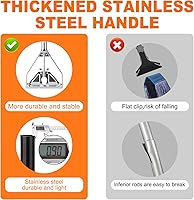 Vista 6 de KeFanta Mango de trapeador de metal de 60 pulgadas, resistente comercial, de cambio rápido, reemplazo de palo de trapeador industrial, soporte