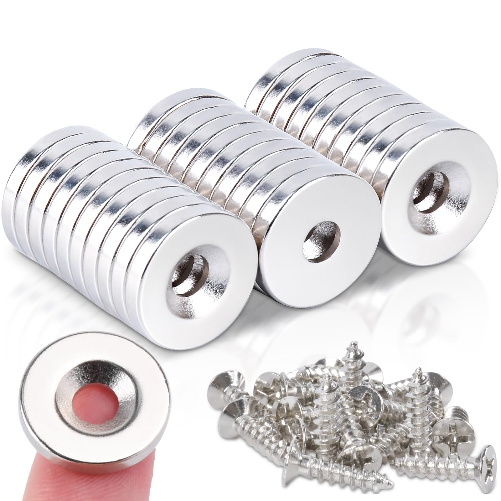 Vinabo 60PCS Petits Aimants de Frigo,6mm x 3mm, Neodyme, Mini, Puissant Punaise Métalliques pour Réfrigérateur,Images,Bricolage,Carte,Tableau Blanc,Calendrier