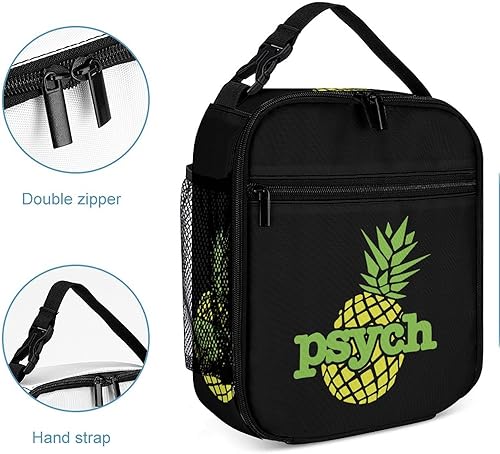Miniatura 5 de Psych - Bolsa de almuerzo aislada con diseño de piña reutilizable, bolsa portátil para hombres y mujeres