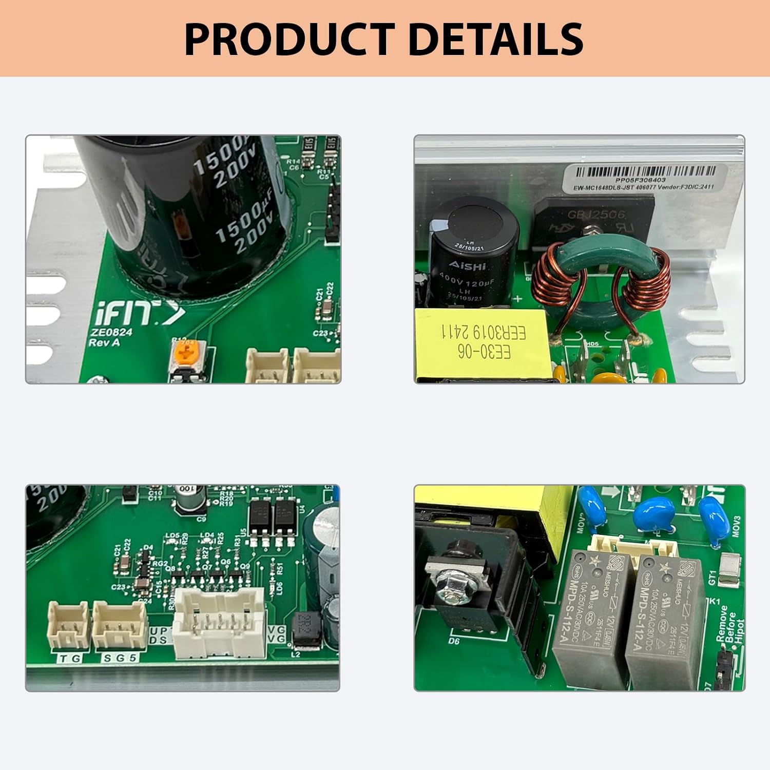 MC1648DLS-JST MC1648DLS 406077 Treadmill Control Board 110V ZE0824 10 Pins Motherboard Motor Controller Compatible with Nordic-Track/FreeMotion/Proform Treadmill Parts