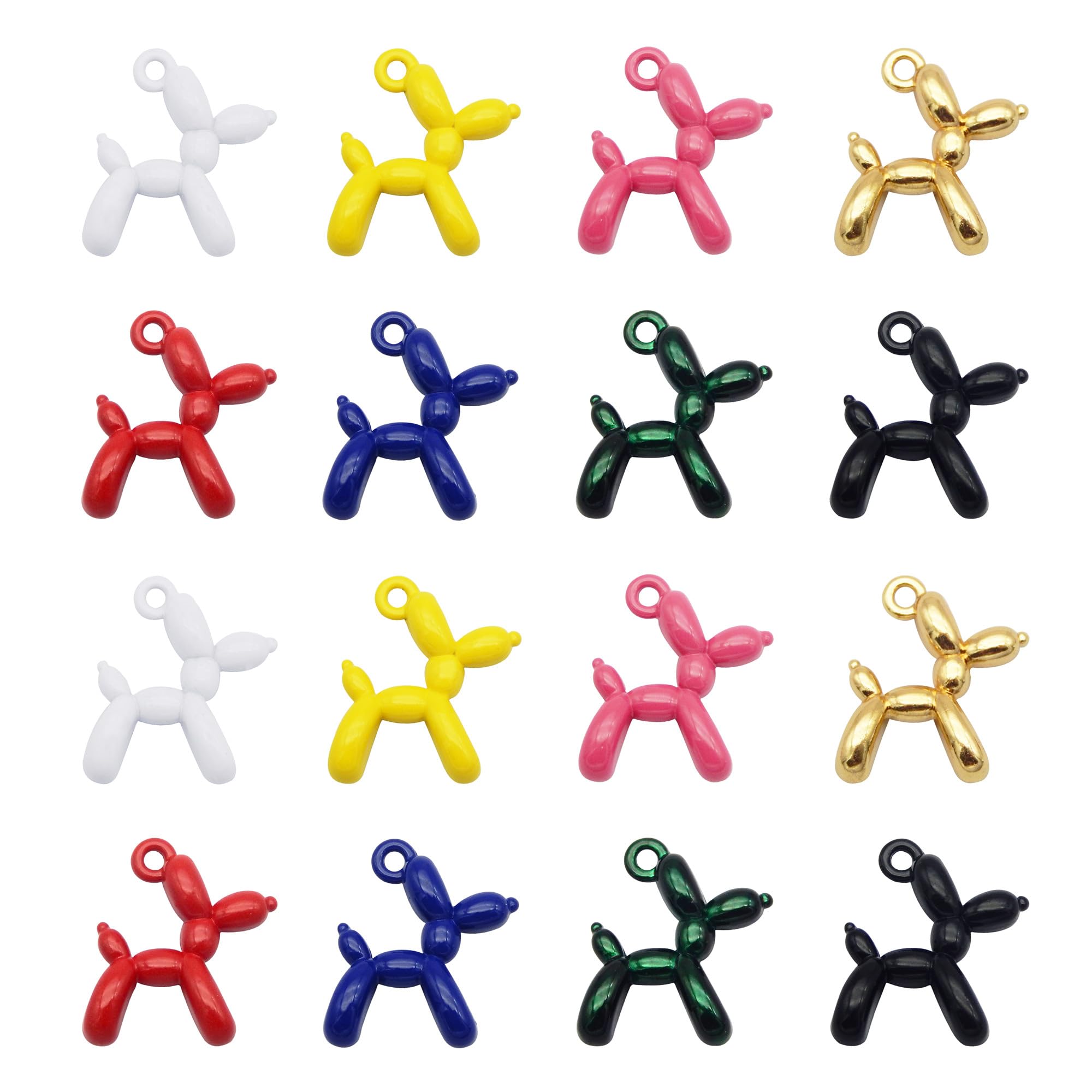 Julie Wang 40 pcs Gold Plated Enamel Cartoon Doll Dog Charms Pendant For Jewelry Making Necklace Bracelet Earring and Slime DIY Jewelry Accessories Charms, 8 Colors