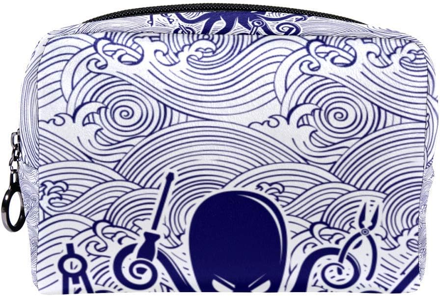 DJROW Octopus Make Up Cosmetics Pouch Bag Case Multifunction Portable Toiletry Organizer for Travel Makeup Utensils