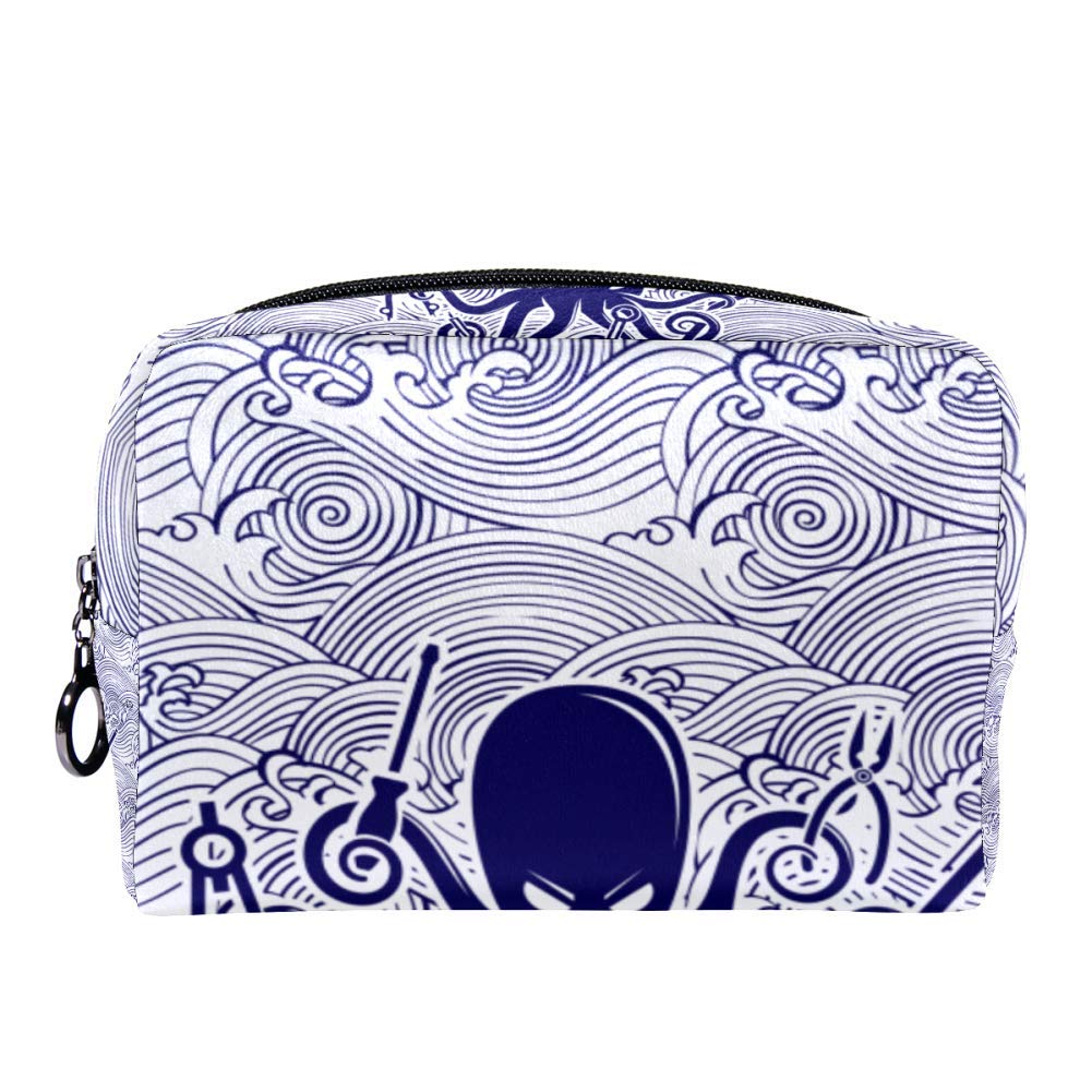 DJROW Octopus Make Up Cosmetics Pouch Bag Case Multifunction Portable Toiletry Organizer for Travel Makeup Utensils