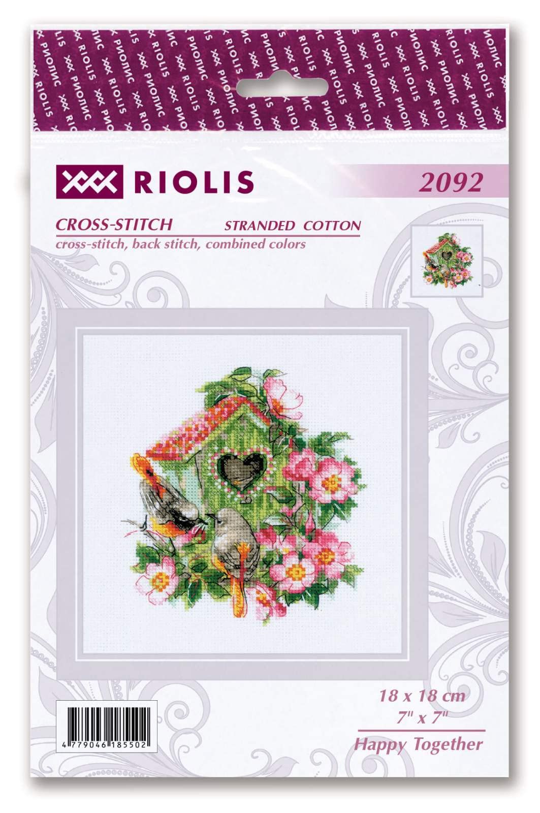 Kit Point De Croix Riolis - Compas Et Chiffres - 30x30cm - Niveau Médian - Réf 1881