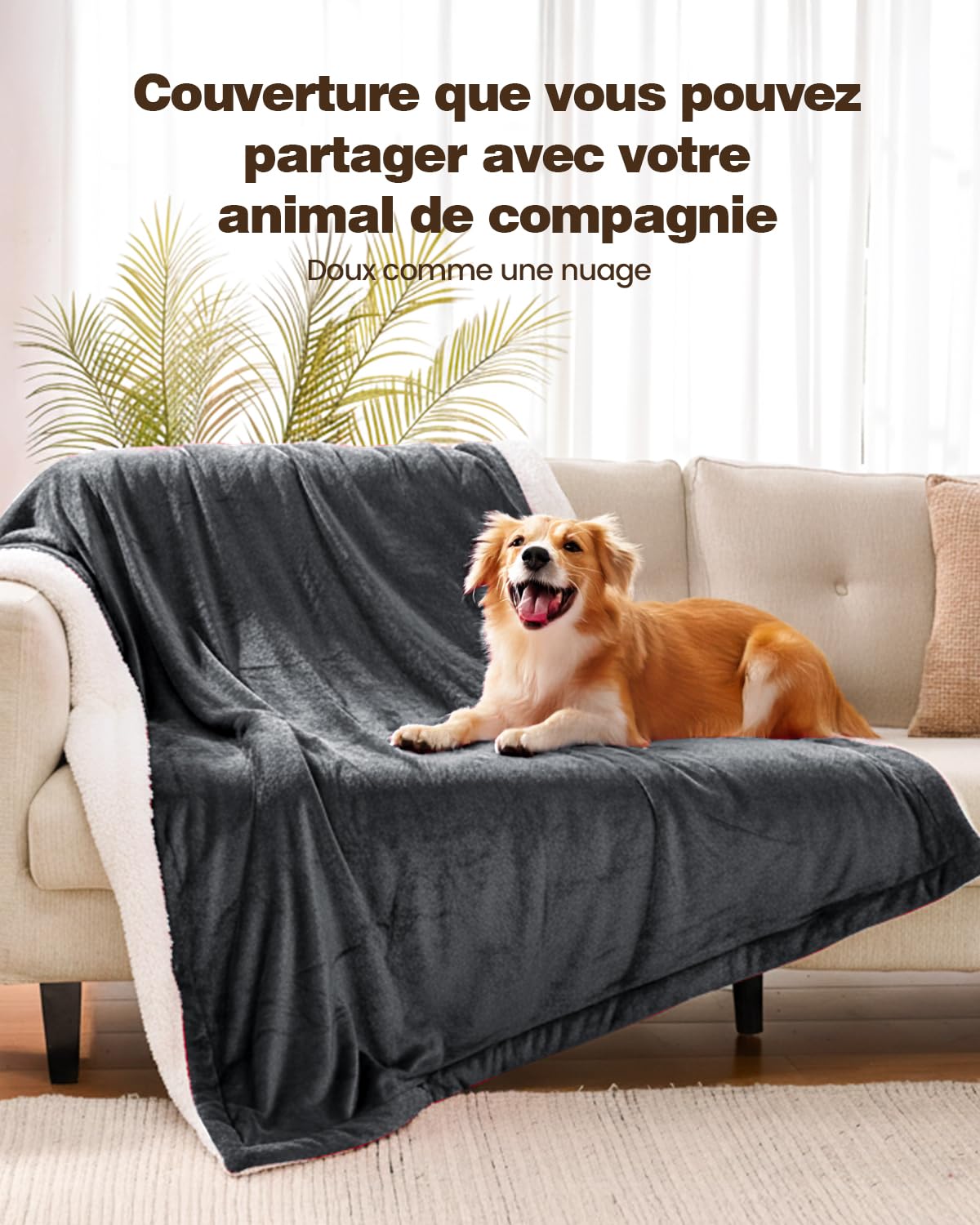 Yokimisu Couverture Chauffante Électrique 180x130cm, Plaid Chauffant avec 6 Réglages de température, Arrêt Automatique, Lavable en Machine, Protection Contre la Surchauffe, Affichage LED (Gris)
