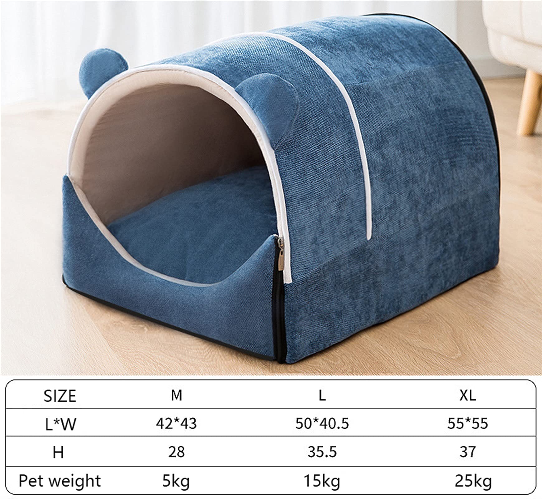 Sac de Couchage pour Chat avec Toit Igloo, Niche de Couchage pour Chat avec Capuchon en Coton PP pour l'hiver et Coussin Amovible et Lavable pour Petits Chats D'intérieur et Chiens