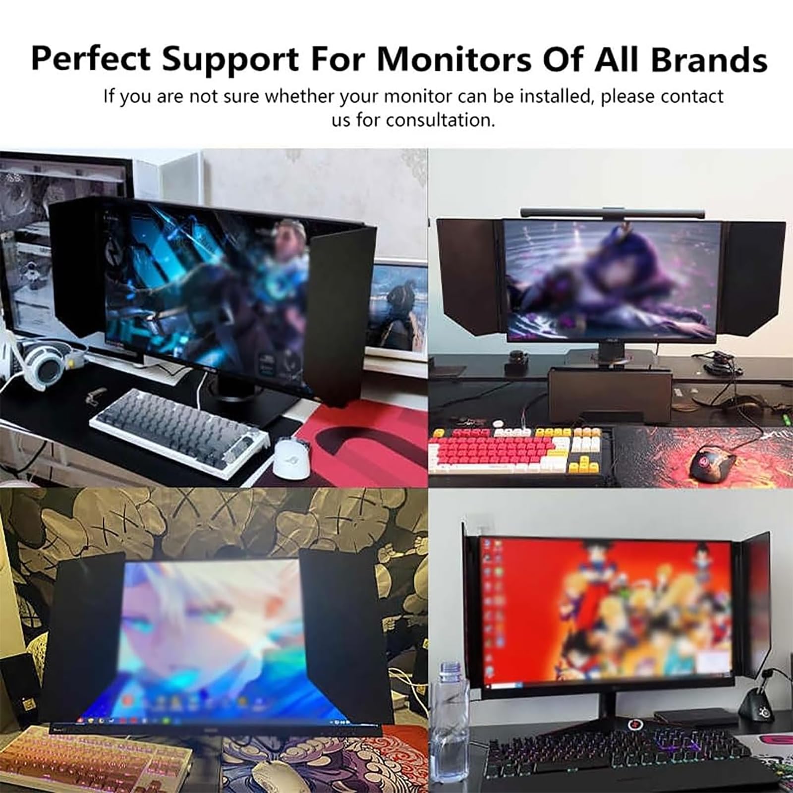 Mostrar El Monitor del Monitor Sunshade, Shade De Sol En La Computadora Portátil Anti-Glare, 24-27 Pulgadas Ajustables, Soporte De Ajuste De Ángulo De 180 °, Protege Los Ojos, La Capacidad
