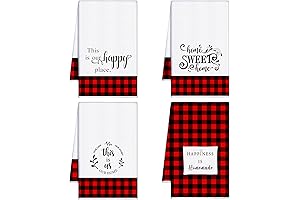 4 Pcs Kitchen Dish Towels Buffalo Check Plaid Farmhouse Hand Towel