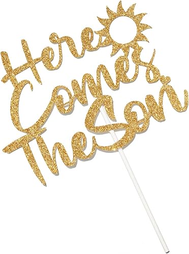 Miniatura 6 de Here Comes The Son - Decoración para pastel de baby shower con temática de sol - Welcome Little Sunshine, decoración de fiesta de baby shower con