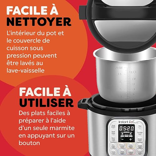Instant Pot Duo 7-in-1 Smart Pressure Cooker – Instant Pressure Cooker, Simmerer, Rice Cooker, Frying Pan, Yoghurt Maker, Steamer and Plate Warmer – 3 L, Stainless Steel - 6