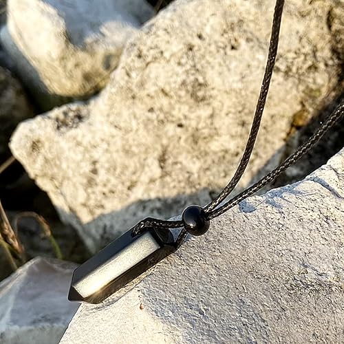 Miniatura 8 de Magic Human Collar de punta de piedras preciosas  Cristales y piedras curativas  Auténtico colgante de varita de punto de piedras preciosas  Péndulo