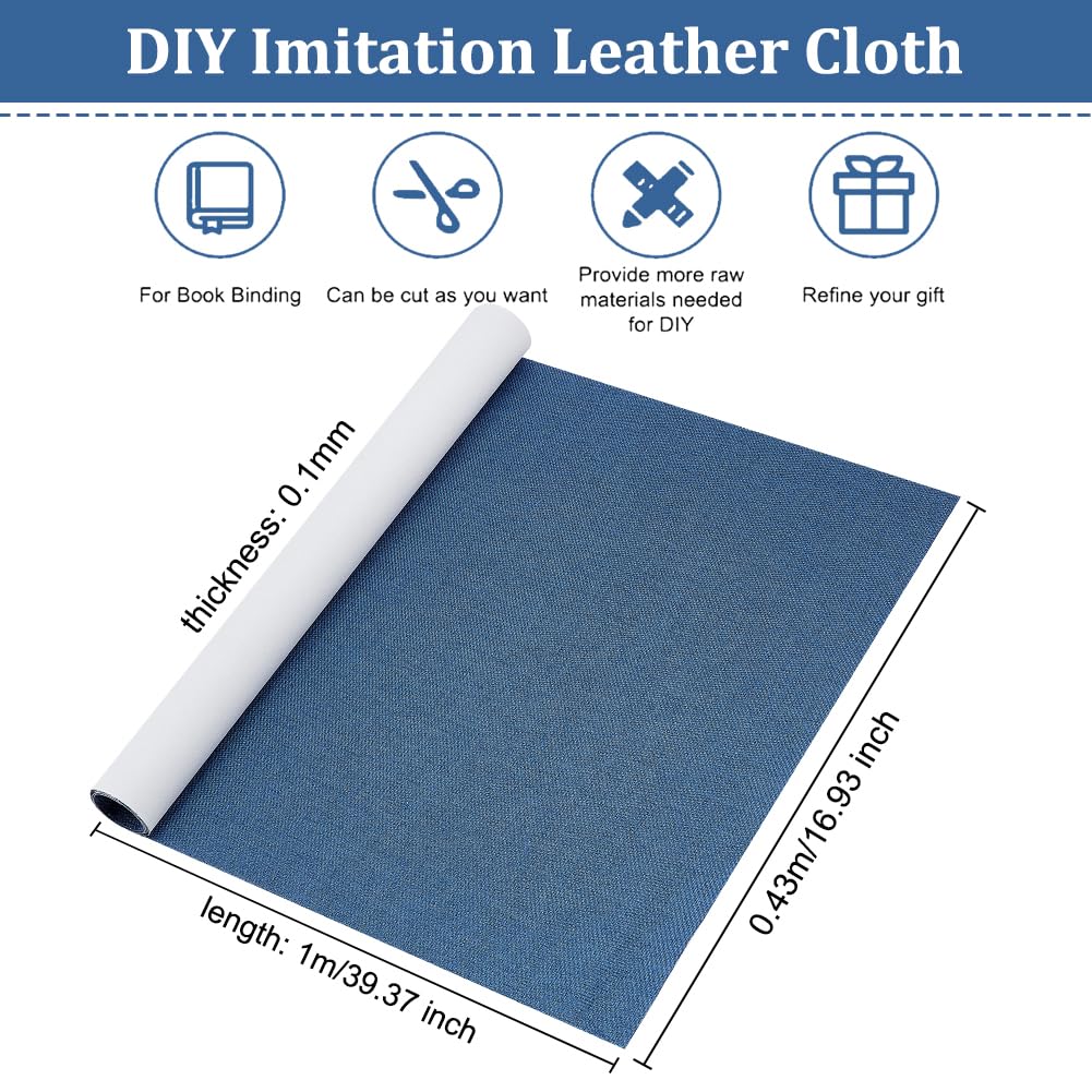 OLYCRAFT blu tessuto scamosciato imitazione pelle rilegatura libro 100 x 42 cm retro carta panno velluto trama fitta