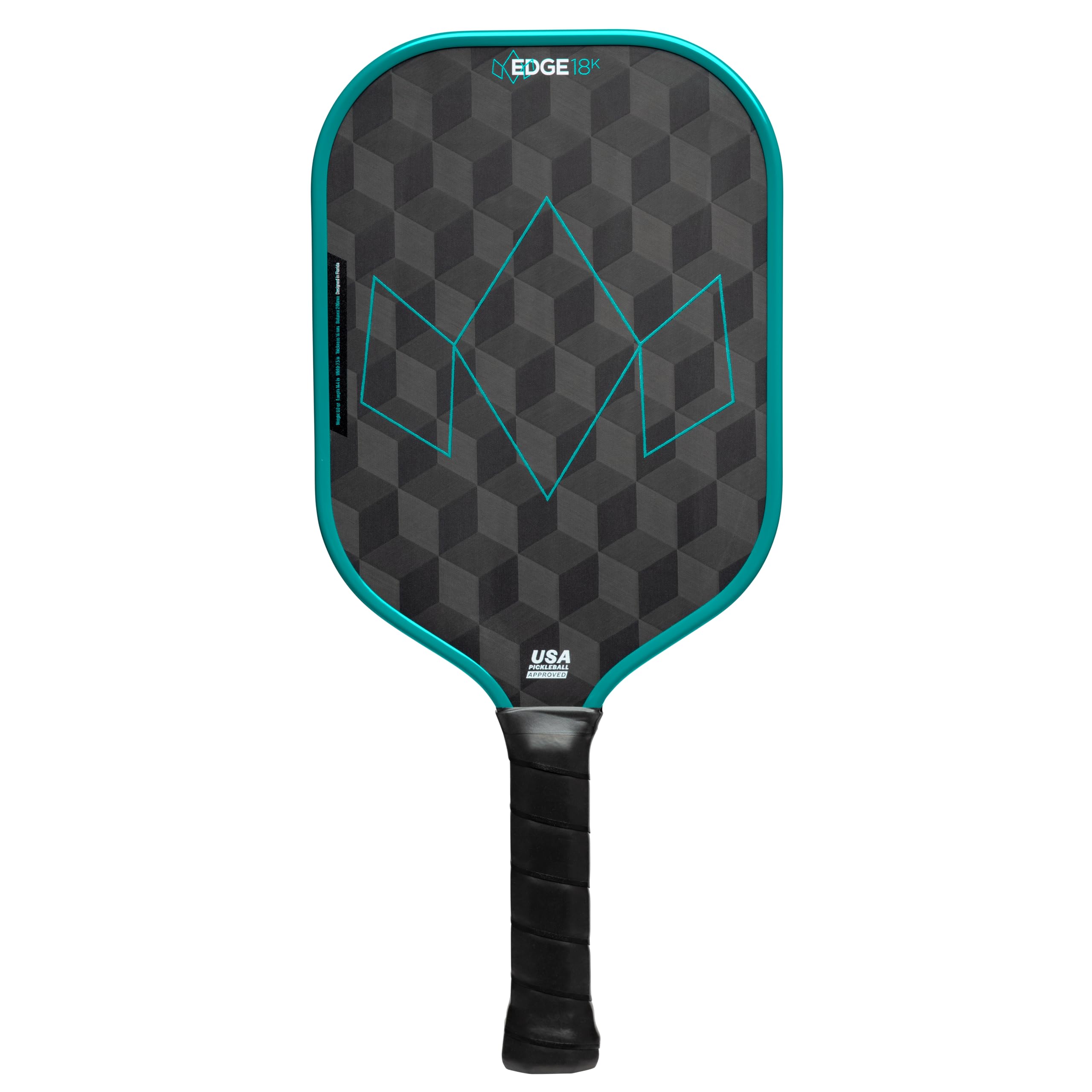 Diadem Edge 18K Power Pro Pickleball Paddle USAPA Approved | 18K Carbon Fiber Face for Spin & Control | 16mm Control Paddle, Teal