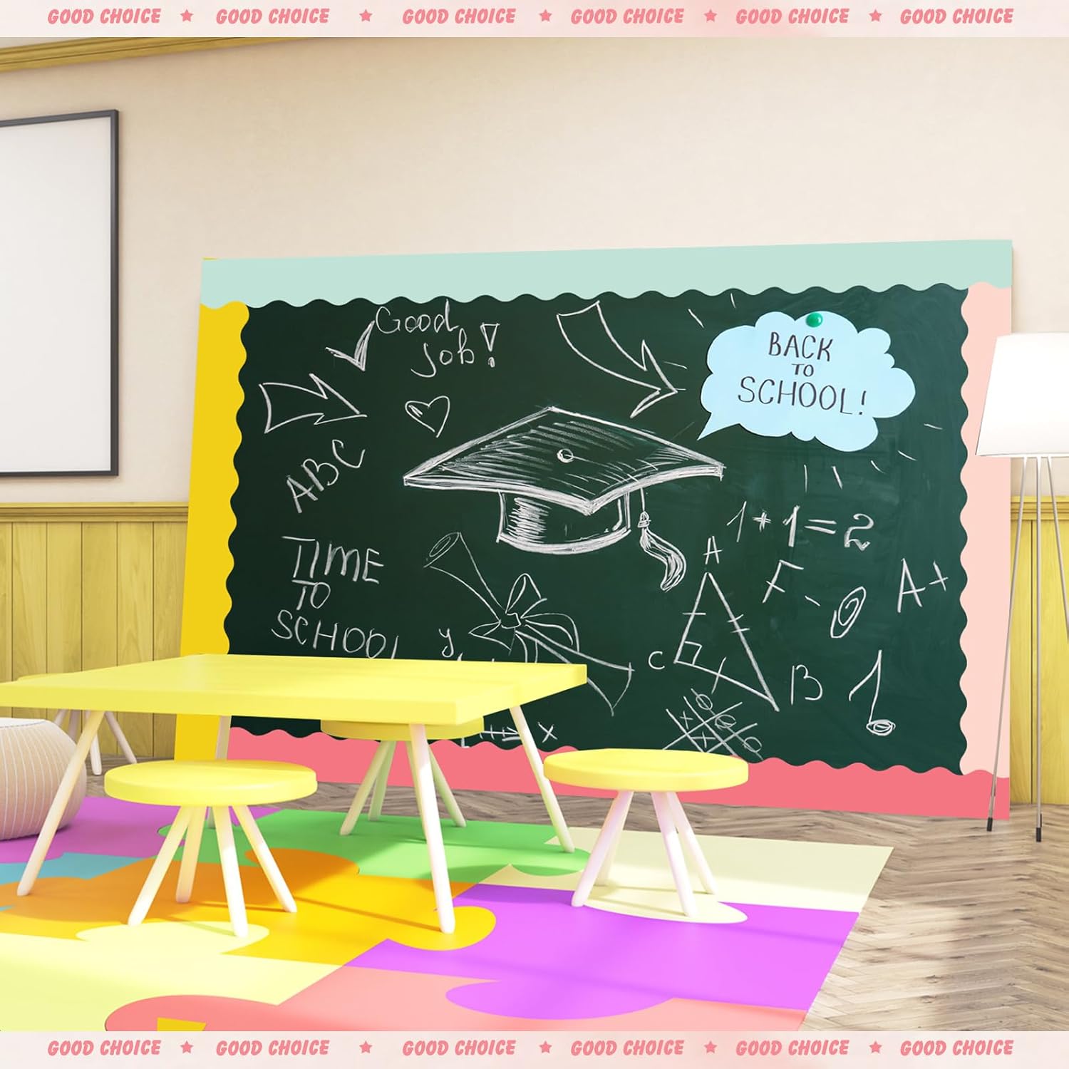 Tenceur 162 Pcs Magnetic Bulletin Board Borders for Classroom Bulletin Boarder Trim for Whiteboard Decorations Scalloped Trim Colorful Office Home Use Spring Summer Decor(Fresh Color)