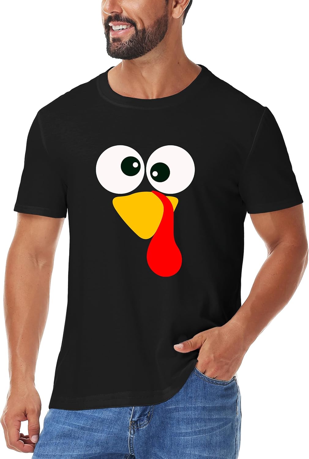 Men Thanksgiving T-Shirts Thankful Holiday Costume Gobble Turkey Funny 3D Print Graphic Shirt