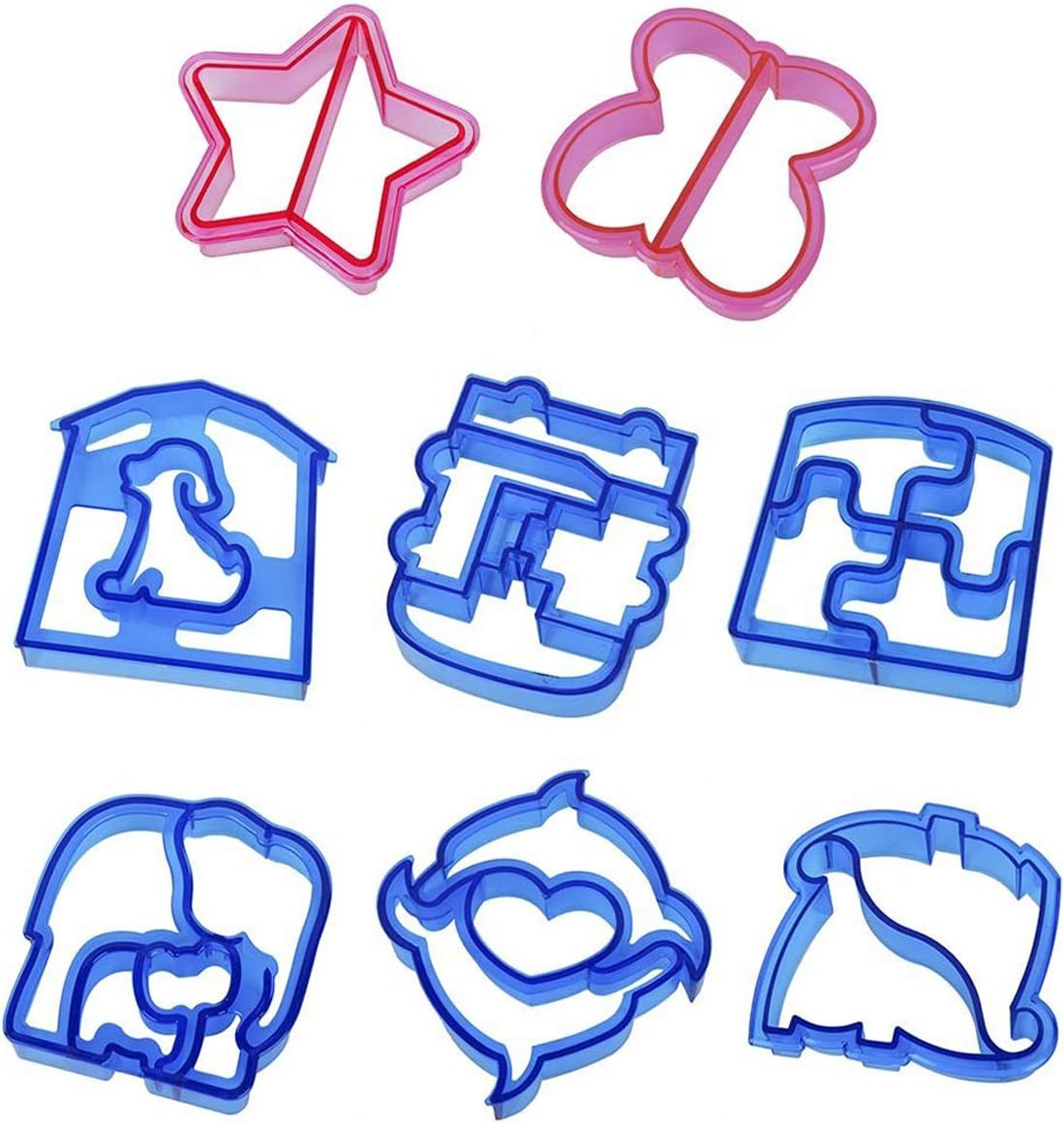 KLEMOO Sandwich and Bread Cutter Food Shapes for Kids, 8 PCS Crust and Cookie Cutters, Make Lunchtime Fun and Encourage Boys & Girls to Eat More
