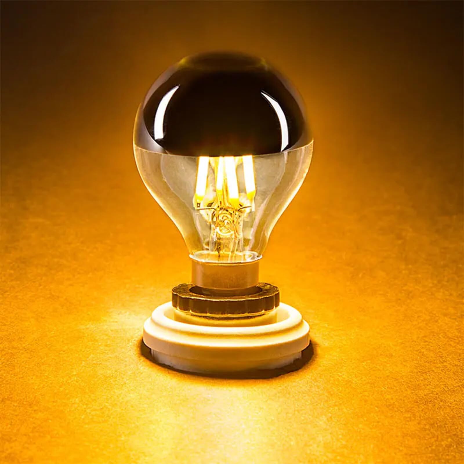 Bombilla LED G45 E14 con forma de globo espejo plateado 4 W retro filamento LED E12 110V E27 blanco cálido 2700 K regulable iluminación decorativa (E27 220V)