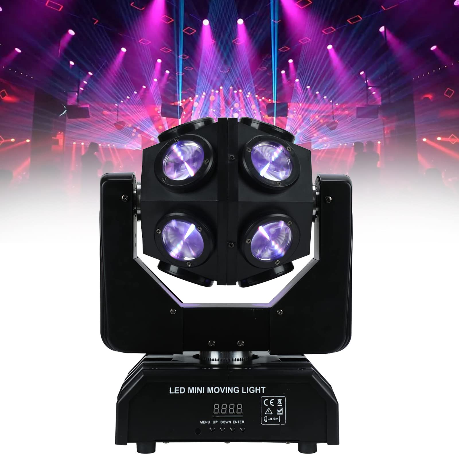 4-in-1-RGBW-Moving-Head-Bühnenlicht,kugelförmiges LED-Beam-DJ-Disco-Wash-Party-Licht,DMX512-13/15-Kanal-Effektbeleuchtung, 360 ° Drehung, Sound aktiviert,12 x 12W, für Bar-Club-Konzerthochzeiten