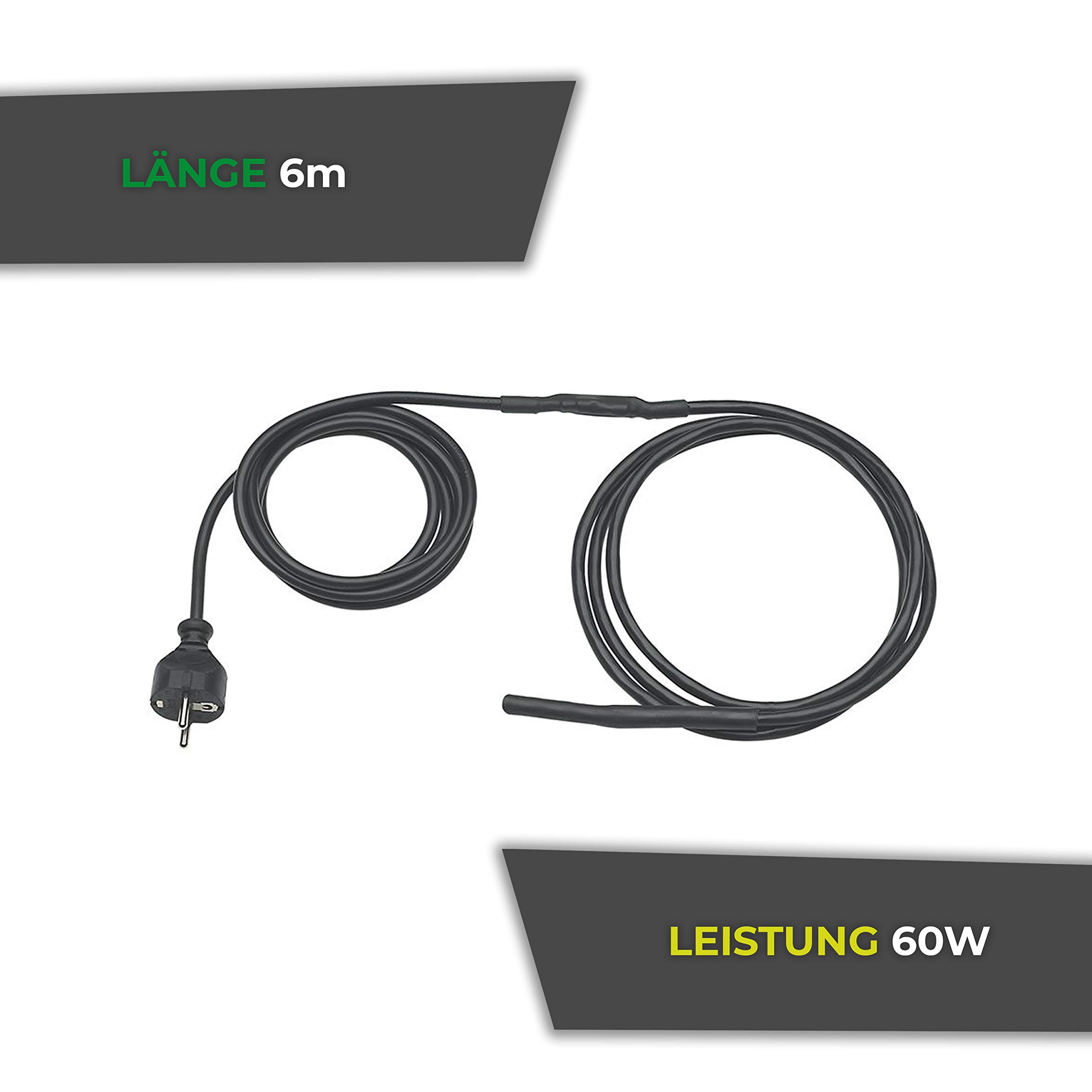 Bio Green Pflanzen-Heizkabel | 6 Meter | 60 Watt | selbstlimitierend | schützt Pflanzen und Töpfe vor Frost | steckerfertig | IP67