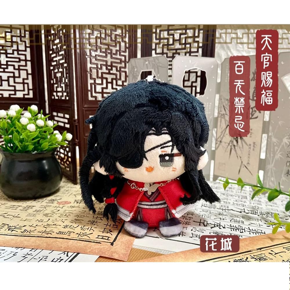 Xie Lian Plüschfiguren, Hua Cheng, weich, gefüllt, Mini-Umarmungskissen, niedliches Anime-Kissen, Cartoon-Figur, Plüschanhänger, Geschenk für Fans, 12 cm, 4 Stück