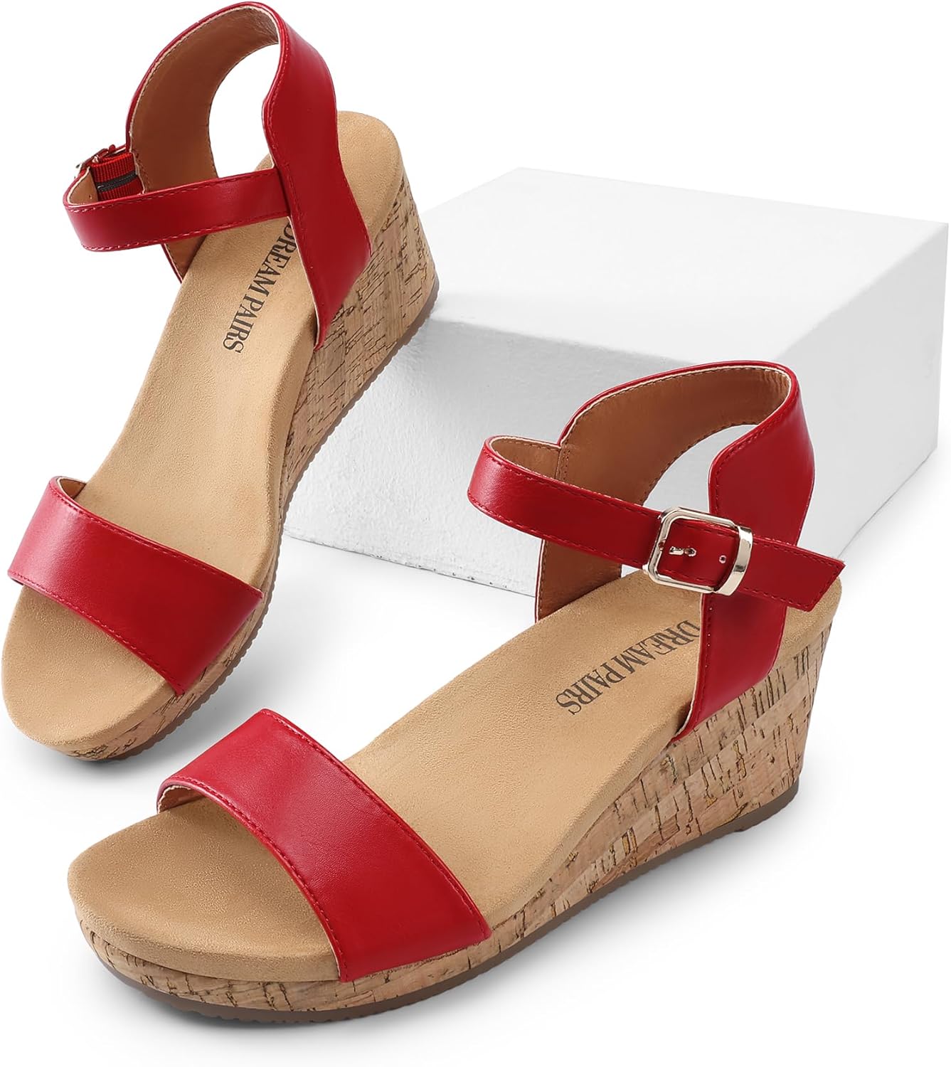 DREAM PAIRS Women's Open Toe Buckle Ankle Strap Platform Wedge Sandals for Women Summer Dressy Shoes | Women, Wedge, Platform, Open Toe, Ankle Strap, Buckle - Image 2