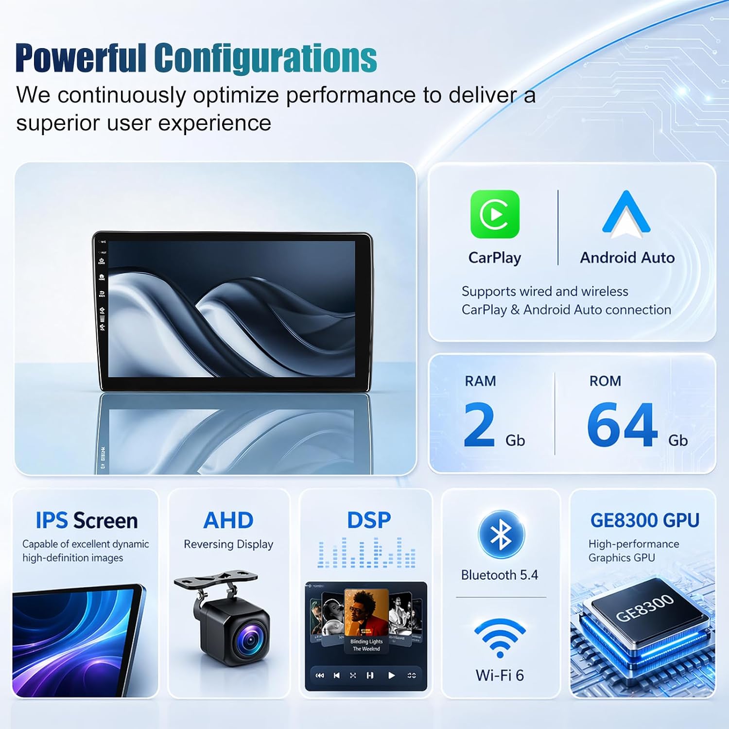 Android 4Core 64G Upgrade Car Radio Stereo for Jeep Wrangler JK 2007-2018 Compass Grand Cherokee Dodge Ram CarPlay & Android Auto Head Unit, 10" QLED Touchscreen/GPS Navigation/HD Backup Camera/WiFi