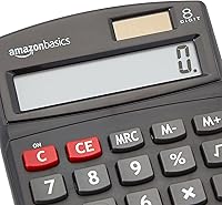 Vista 2 de Yaxa Basics Calculadora de escritorio LCD de 8 dígitos, portátil y fácil de usar, color negro, paquete de 1