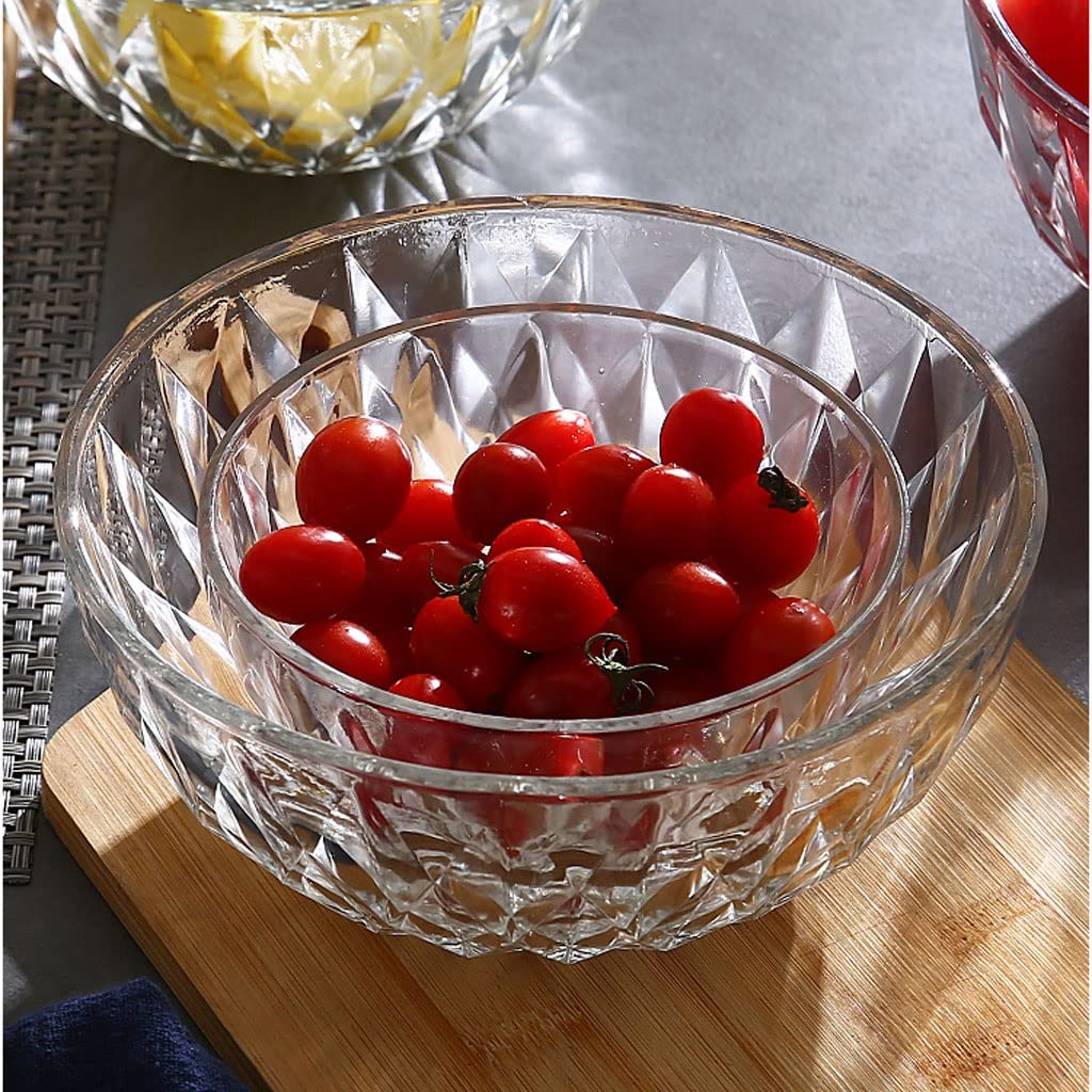 Tazón De Sopa Grande Para Ensaladeras Cuenco de cristal transparente for ensalada de verduras, cuenco for postres de frutas secas for el hogar, adecuado for frutas, sopas, pastas Cuencos Para Cocina C