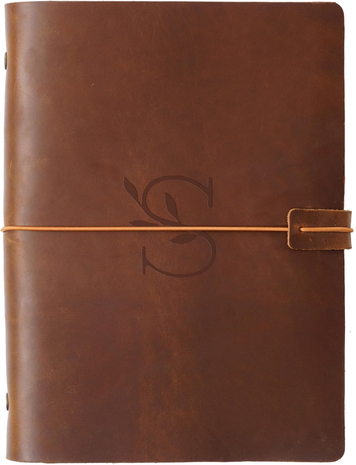 Free LOGO Custom, Personalized A6 Leather Binder Travelers Notebook, 6 Ring Refillable Journals Notebook for Writing, Engraved Gifts for Women/Men, Customized, Brown