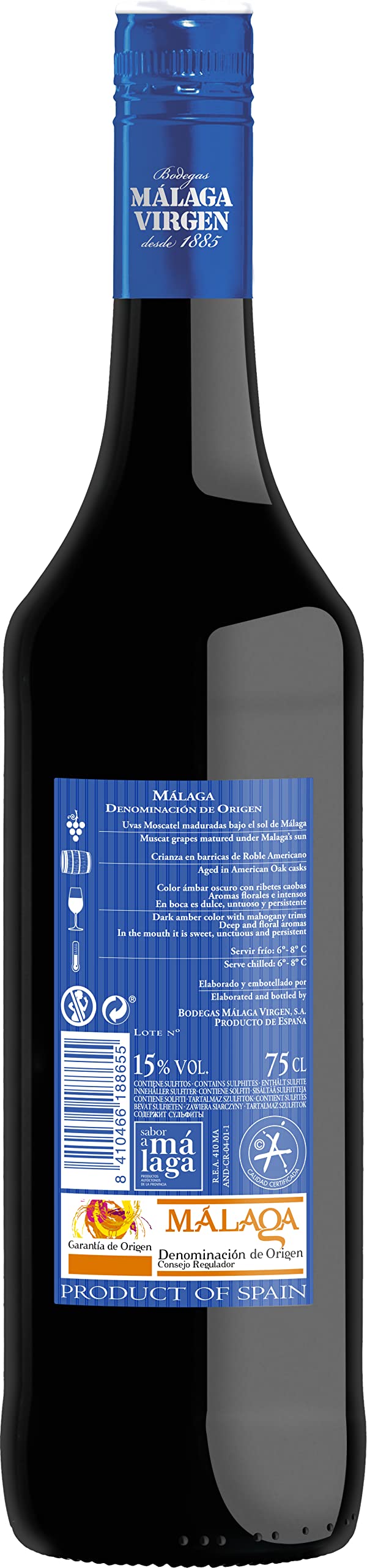 Moscatel Iberia - Pack 6 botellas de 75cl - Vino de licor dulce D.O."Málaga"