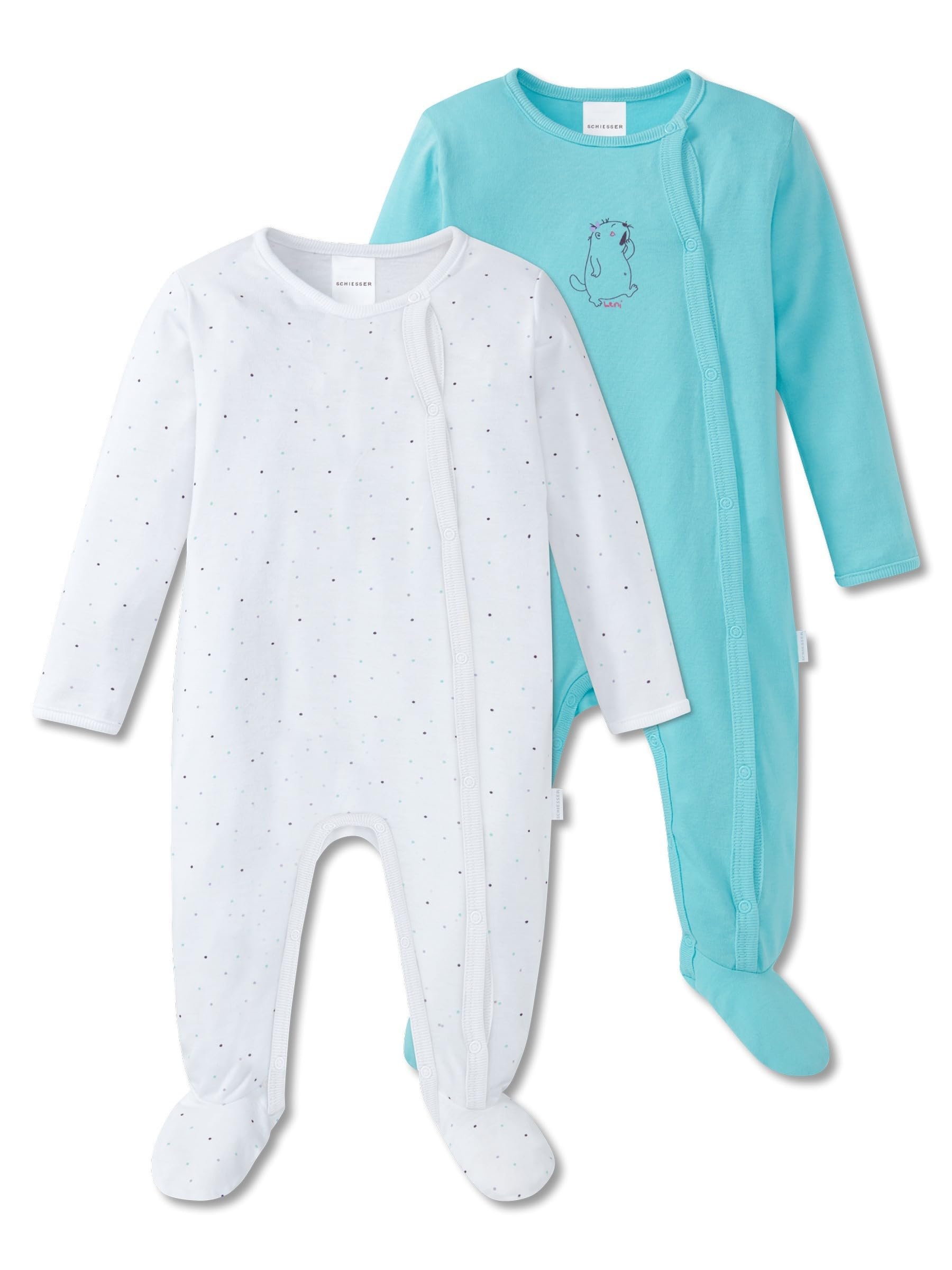 Schiesser Baby - Mädchen Schlafanzug Einteiler 2er Pack Doppelpack - 167853
